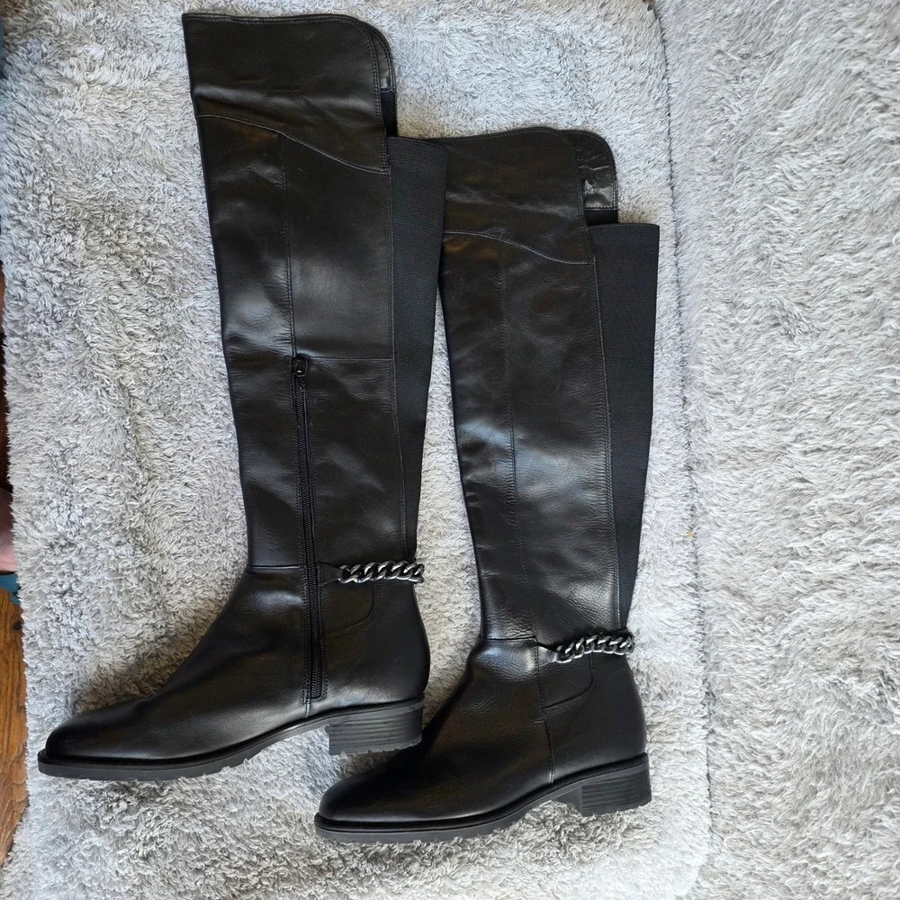 Kurt Geiger London Vito Over-The-Knee Leather Boots Inside Damage EU 38.5 US 7.5